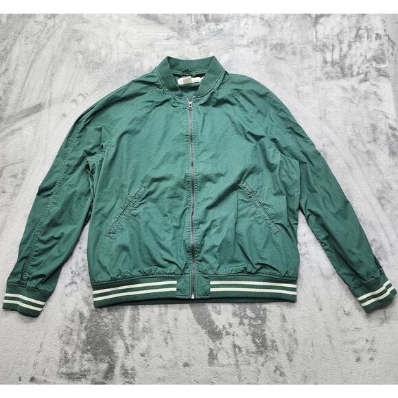 H&M L.O.G.G. Jacket Mens XL Green Full Zip Lightweight Pockets Lined Sporty - Picture 1 of 12